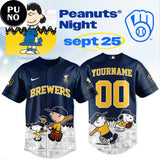 Milwaukee Brewers x Peanuts Night 2026 Personalized Baseball Jersey
