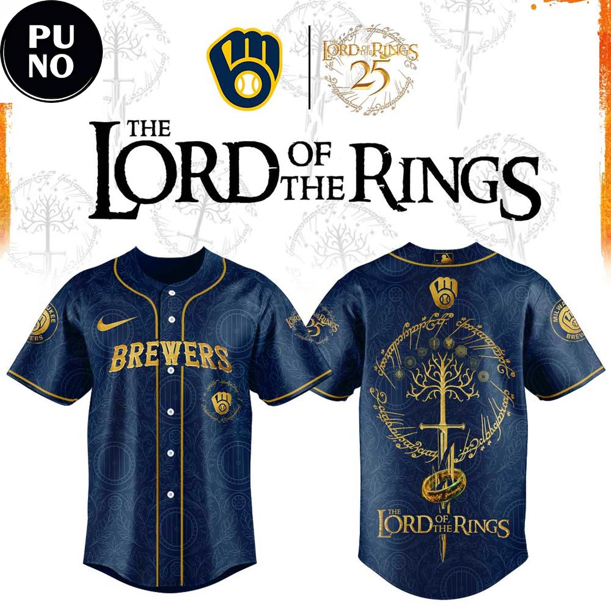 Milwaukee Brewers x The Lord of The Rings MLB Game 2026 Baseball Jersey