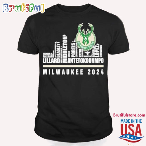 Milwaukee Bucks 2024 Basketball Team Player Name T Shirt