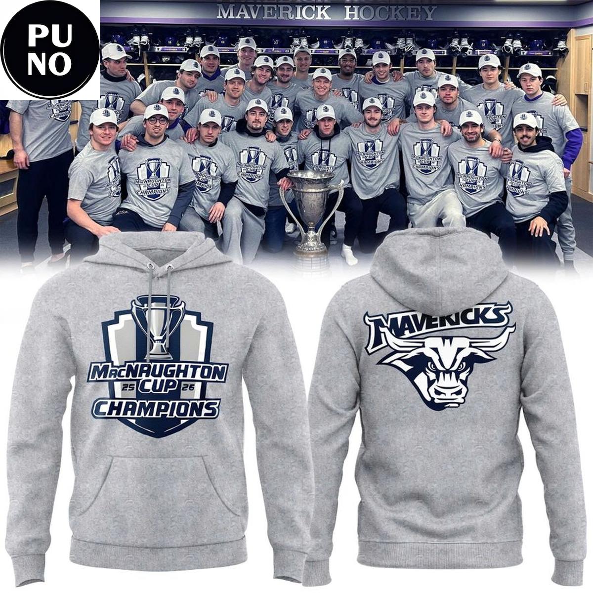 Minnesota State Mavericks Hockey 2025-26 MacNaughton Cup Champions Locker Room Hoodie T-Shirt