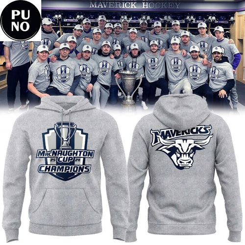 Minnesota State Mavericks Hockey 2025-26 MacNaughton Cup Champions Locker Room Hoodie T-Shirt