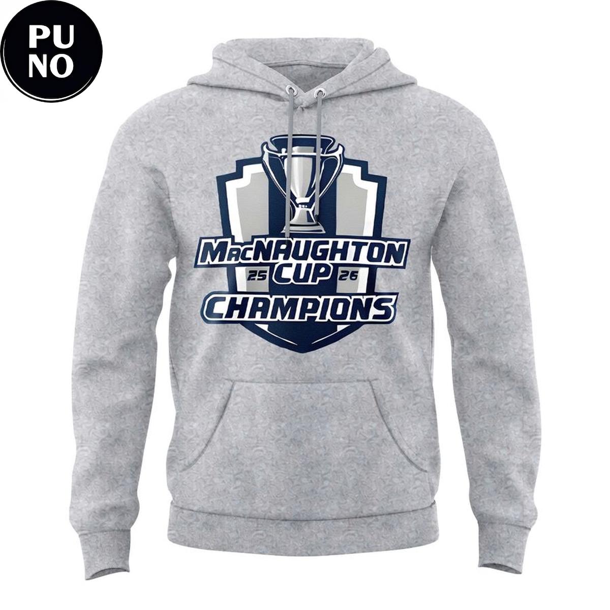 Minnesota State Mavericks Hockey 2025-26 MacNaughton Cup Champions Locker Room Hoodie T-Shirt