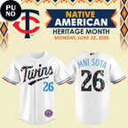 Minnesota Twins x Native American Heritage Night 2026 Personalized Baseball Jersey