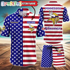 Minnesota Vikings American Flag Hawaii Shirt