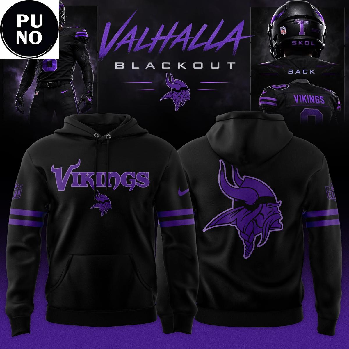 Minnesota Vikings Black Out 2026 Hoodie T-Shirt