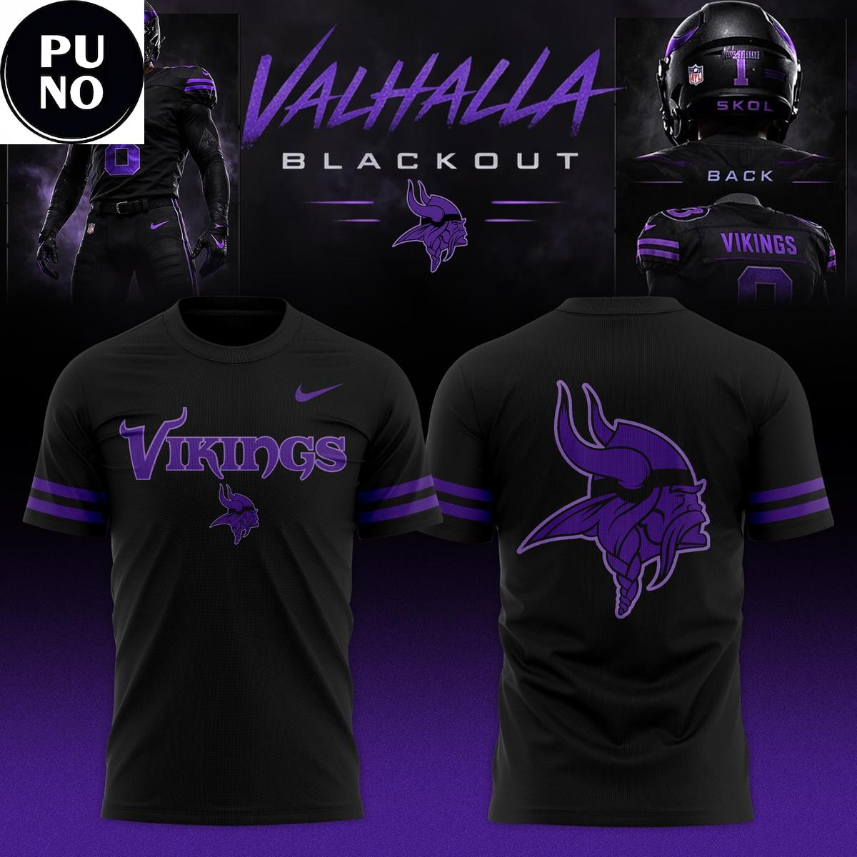 Minnesota Vikings Black Out 2026 Hoodie T-Shirt