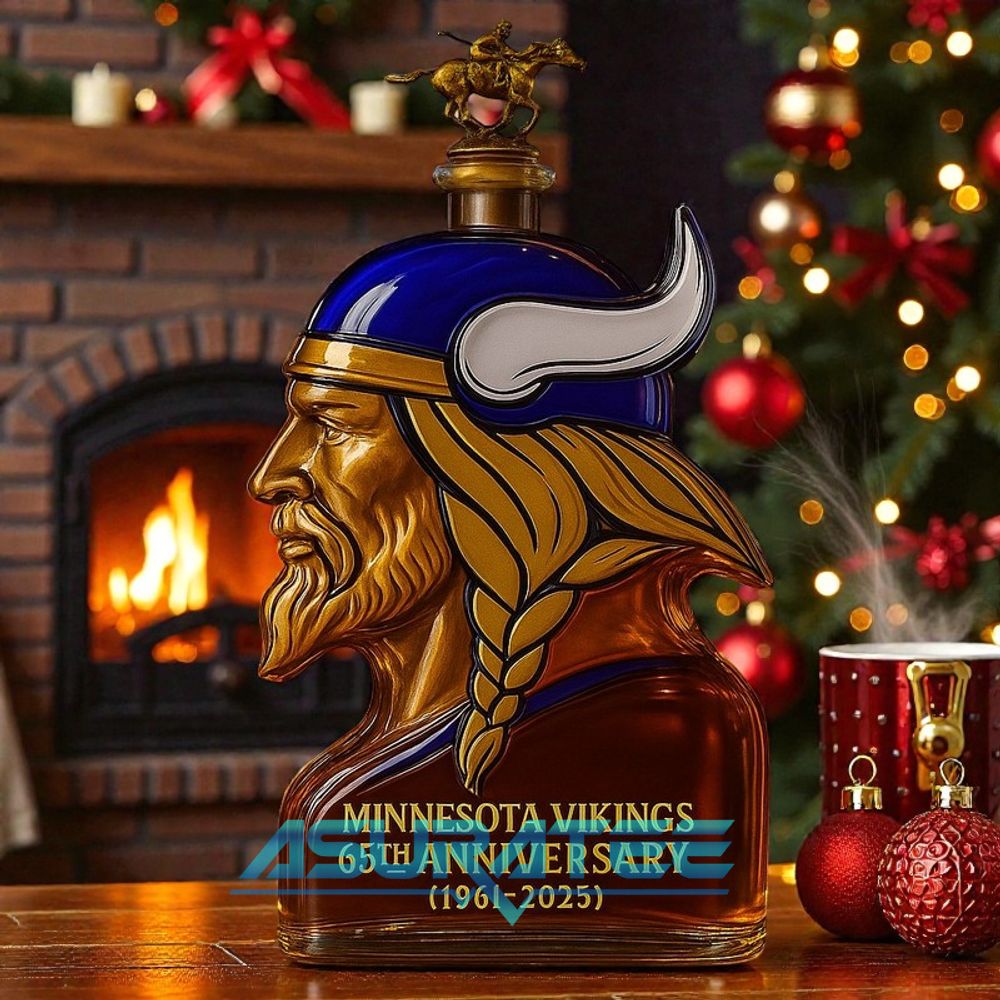 Minnesota Vikings NFL 65th Anniversary Whiskey Bottle