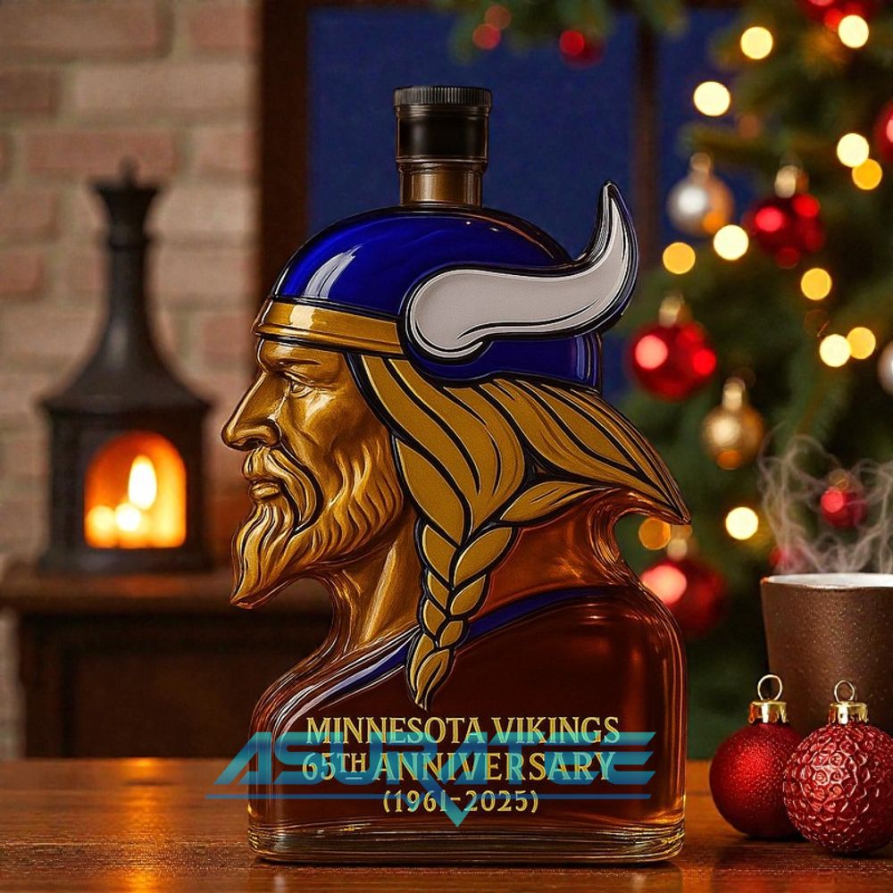 Minnesota Vikings NFL 65th Anniversary Whiskey Bottle