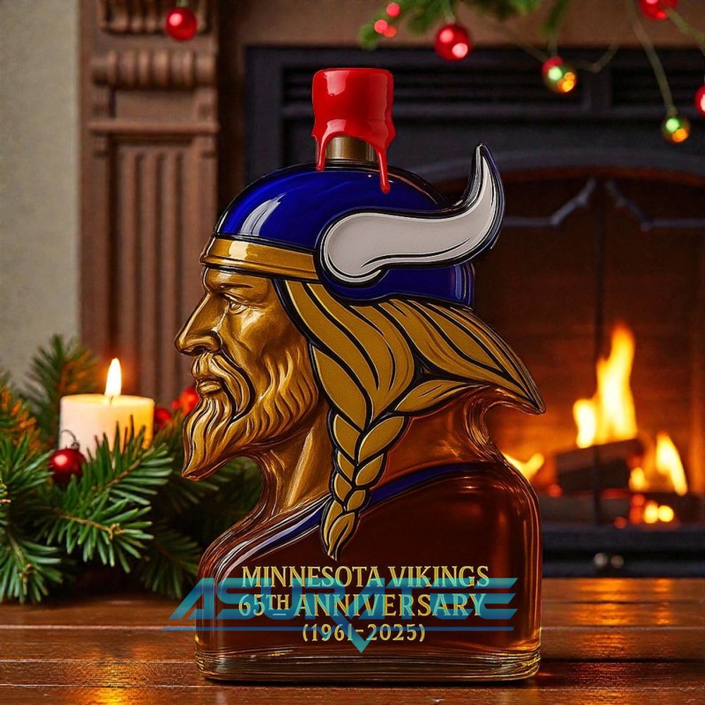 Minnesota Vikings NFL 65th Anniversary Whiskey Bottle