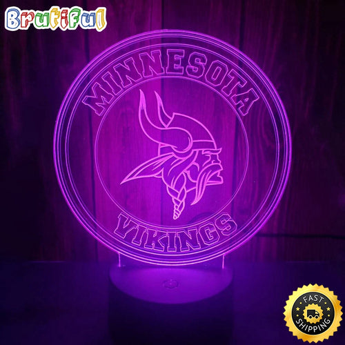Minnesota Vikings Night Light Football 3D Illusion LED Lamp For Fans