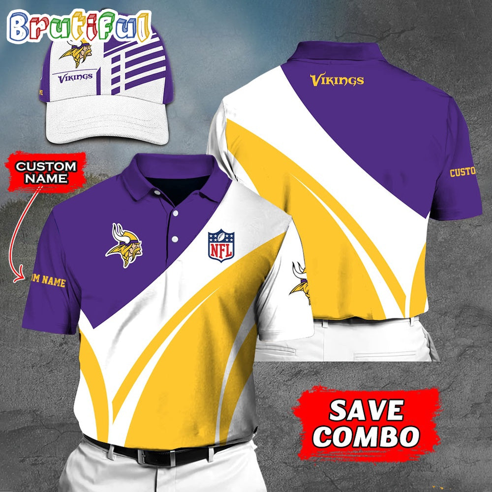 Minnesota Vikings Polo Shirt Custom Name Football Polo Shirts