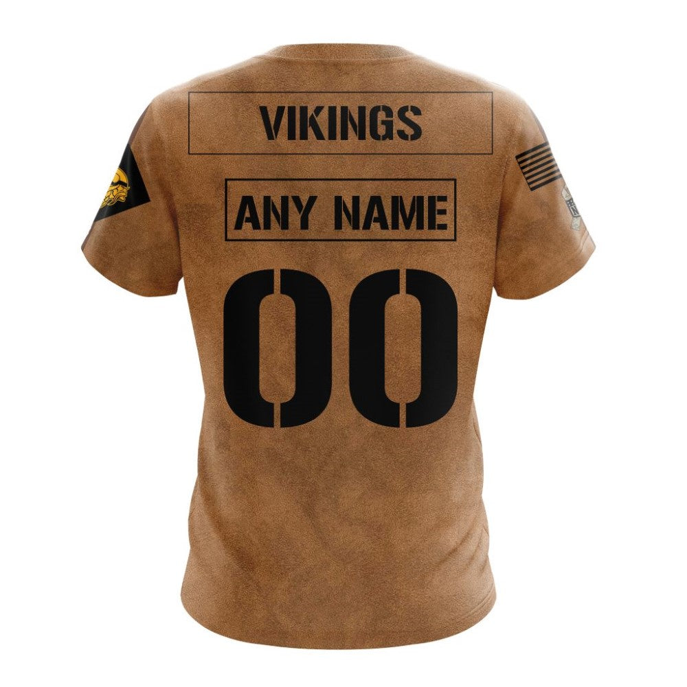 NFL Minnesota Vikings T-Shirt Special Salute To Service For Veterans Day Full Printed T-Shirt