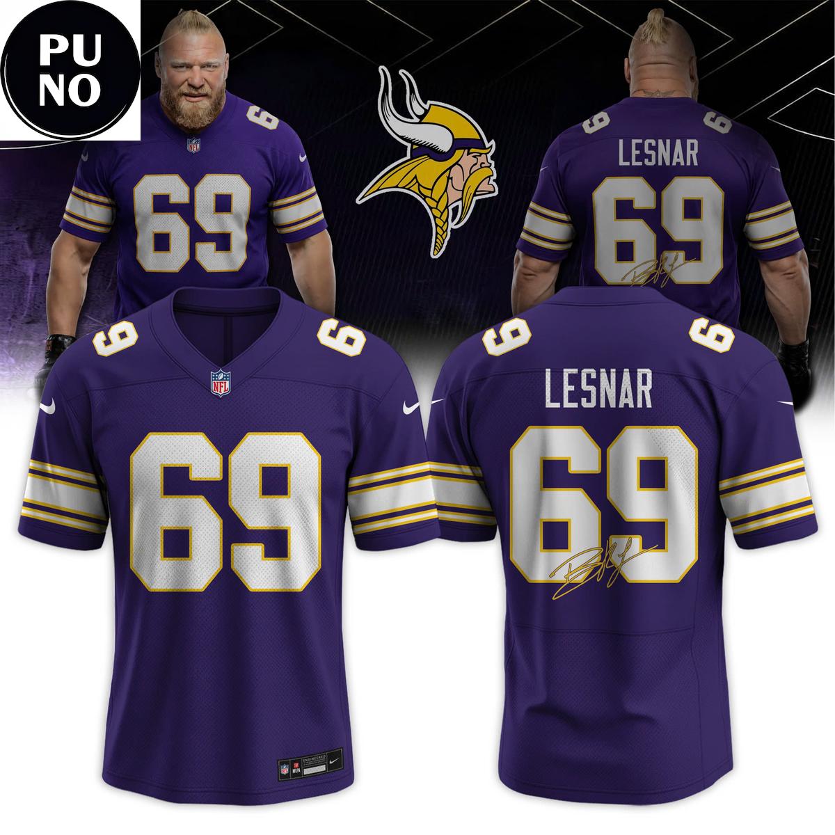 Minnesota Vikings x Brock Lesnar 2026 Football Jersey