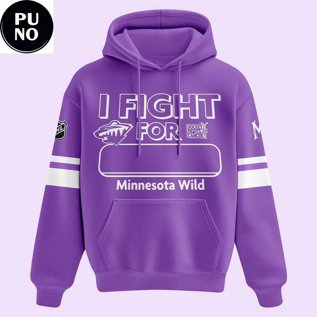 Minnesota Wild 2026 Hockey Fight Cancer Custom Name Hoodie