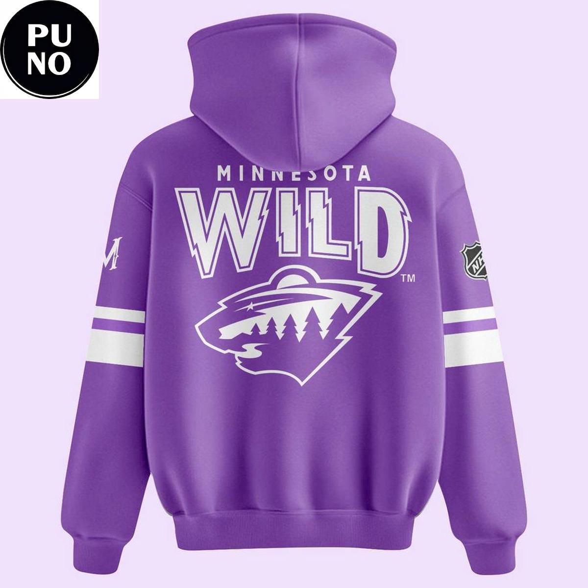 Minnesota Wild 2026 Hockey Fight Cancer Custom Name Hoodie