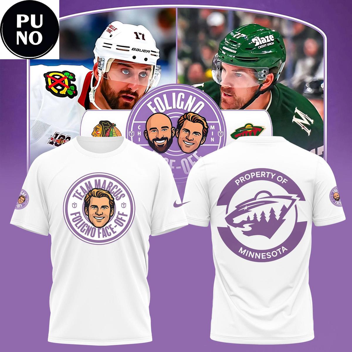 Minnesota Wild x Foligno Face-Off Team Marcus 2026 Hoodie T-Shirt