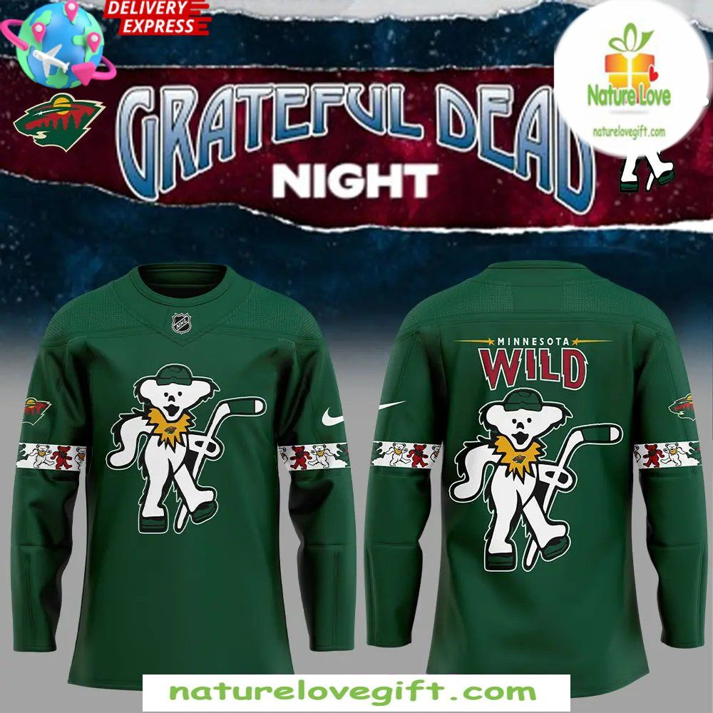 Grateful Dead Minnesota Wild Green Hockey Jersey Special Edition