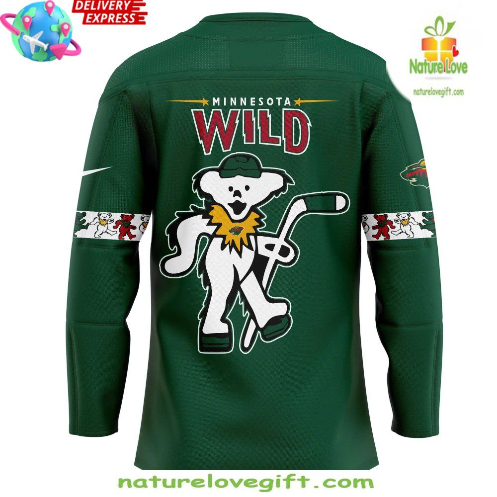 Grateful Dead Minnesota Wild Green Hockey Jersey Special Edition