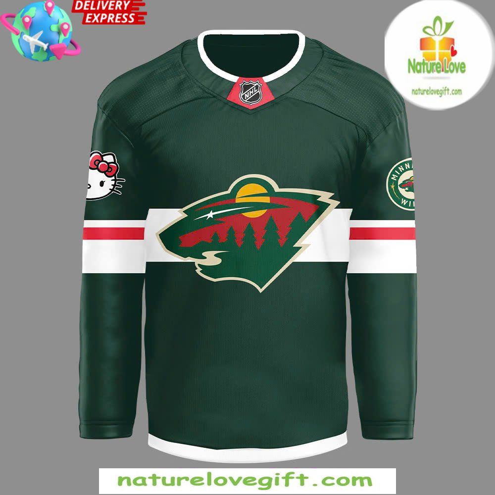 Minnesota Wild Hello Kitty 50th Anniversary Hockey Jersey Limited