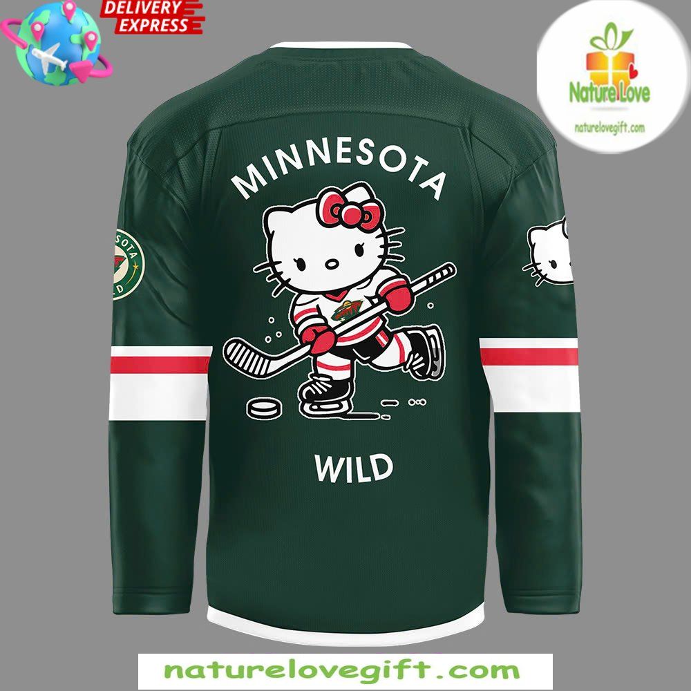 Minnesota Wild Hello Kitty 50th Anniversary Hockey Jersey Limited
