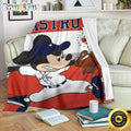 Mickey Mouse Blanket Astros Mickey Fleece Blanket For Baseball Fan