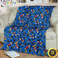 Mickey Mouse Blanket Disney Mickey Mouse Cute Emotionals Pattern In Blue Background Fleece Blanket