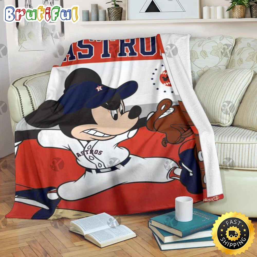 Mickey Mouse Blanket Disney Mickey Mouse Houston Astros Team Baseball Fleece Blanket