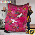 Mickey Mouse Blanket Floral Mickey And Minnie Fleece Blanket For Bedding Decor