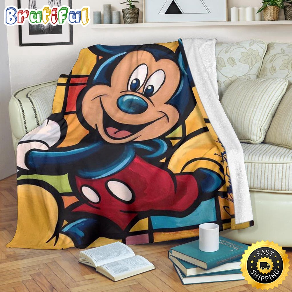Mickey Mouse Blanket Graphic Art Mickey Mouse Fleece Blanket For Fan