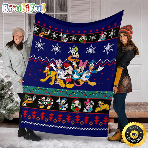 Mickey Mouse Blanket Mickey & Friends Christmas Blanket Amazing Gift Idea