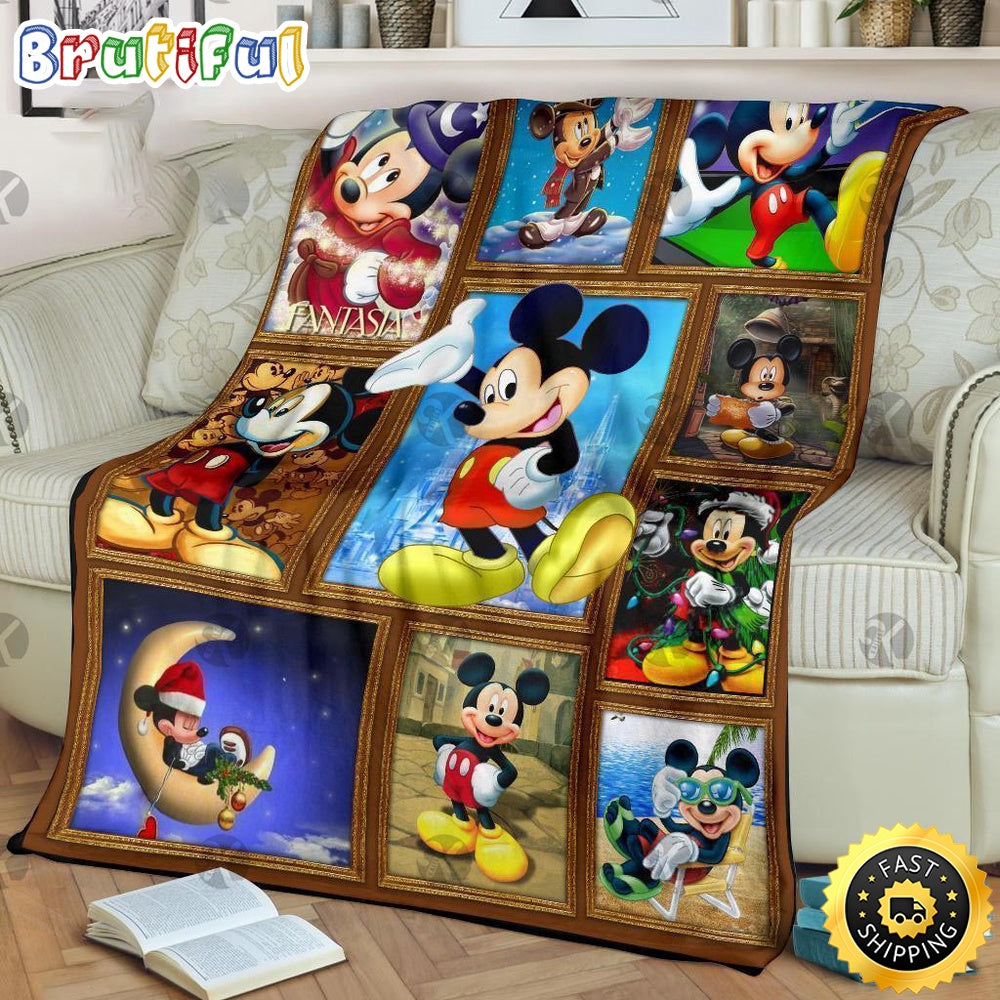 Mickey Mouse Blanket Mickey Mouse Cartoon Pictures Artwork Fleece Blanket