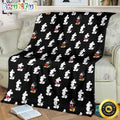 Mickey Mouse Blanket Mickey Mouse Funny Signature Posing Pattern In Black Background Fleece Blanket