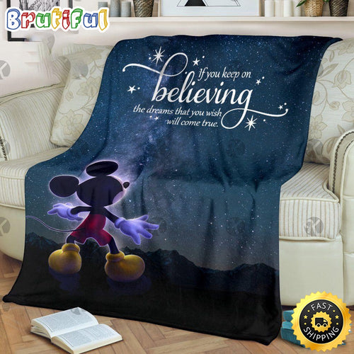 Mickey Mouse Blanket Mickey Mouse Keep On Believing Fleece Blanket