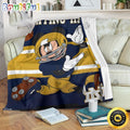 Mickey Mouse Blanket Mickey Mouse Notre Dame Fighting Irish Football In Yellow And Navy Fleece Blanket