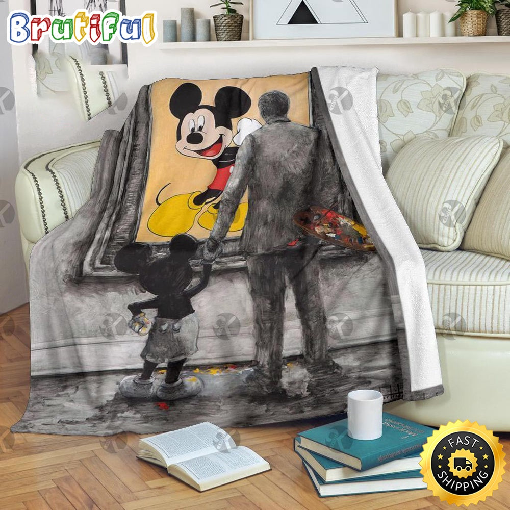 Mickey Mouse Blanket Mickey Mouse Pencil Art Walt Disney And Mickey Mouse Fleece Blanket
