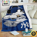 Mickey Mouse Blanket Mickey Plays Yankees Fleece Blanket For Baseball Fan