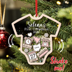 Custom Baby’s First Christmas 2025 - Personalized Shaker Ornament - Customized Baby Name, New 1st Baby Gift, Baby Keepsake, 4D Shake Babies Ornament