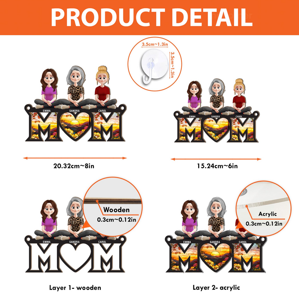 Mom Mother’s Day Gift - Personalized Window Hanging Suncatcher Ornament