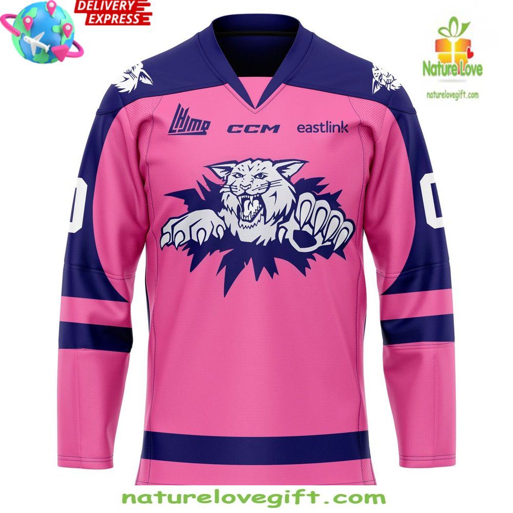 Moncton Wildcats Pink in the Rink 2026 Jersey Hockey