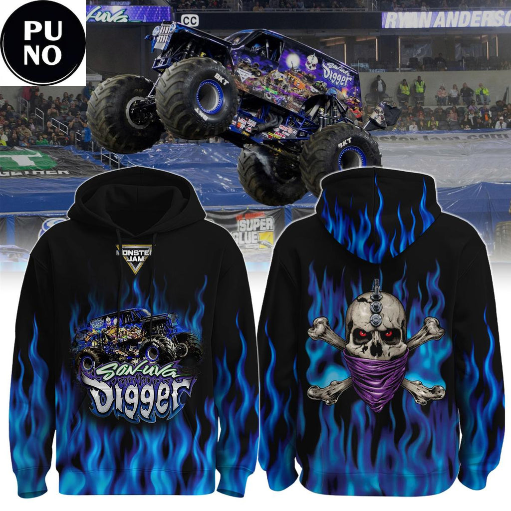 Monster Jam Son-uva Digger 2026 Nitro Flame Hoodie T-Shirt