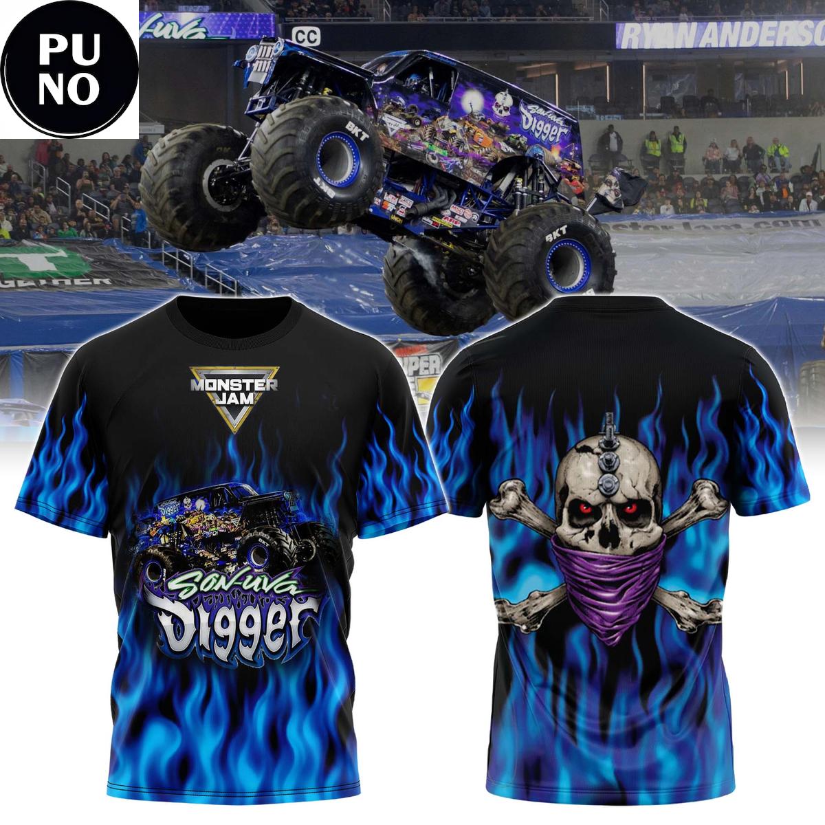 Monster Jam Son-uva Digger 2026 Nitro Flame Hoodie T-Shirt