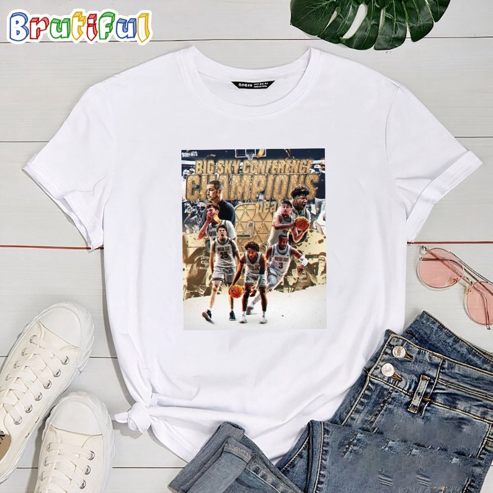 Montana State Bobcats Is 3 Peat The Big Sky Conference Men’s Basketball 2024 Champions T Shirt
