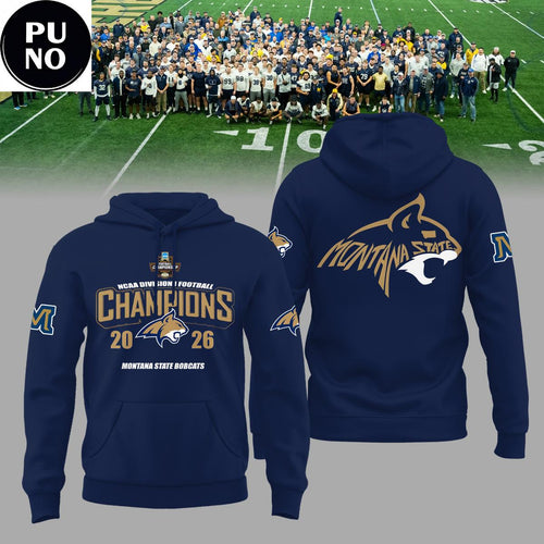Montana State Bobcats NCAA Football Champions 2026 Navy Hoodie