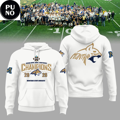 Montana State Bobcats NCAA Football Champions 2026 White Hoodie