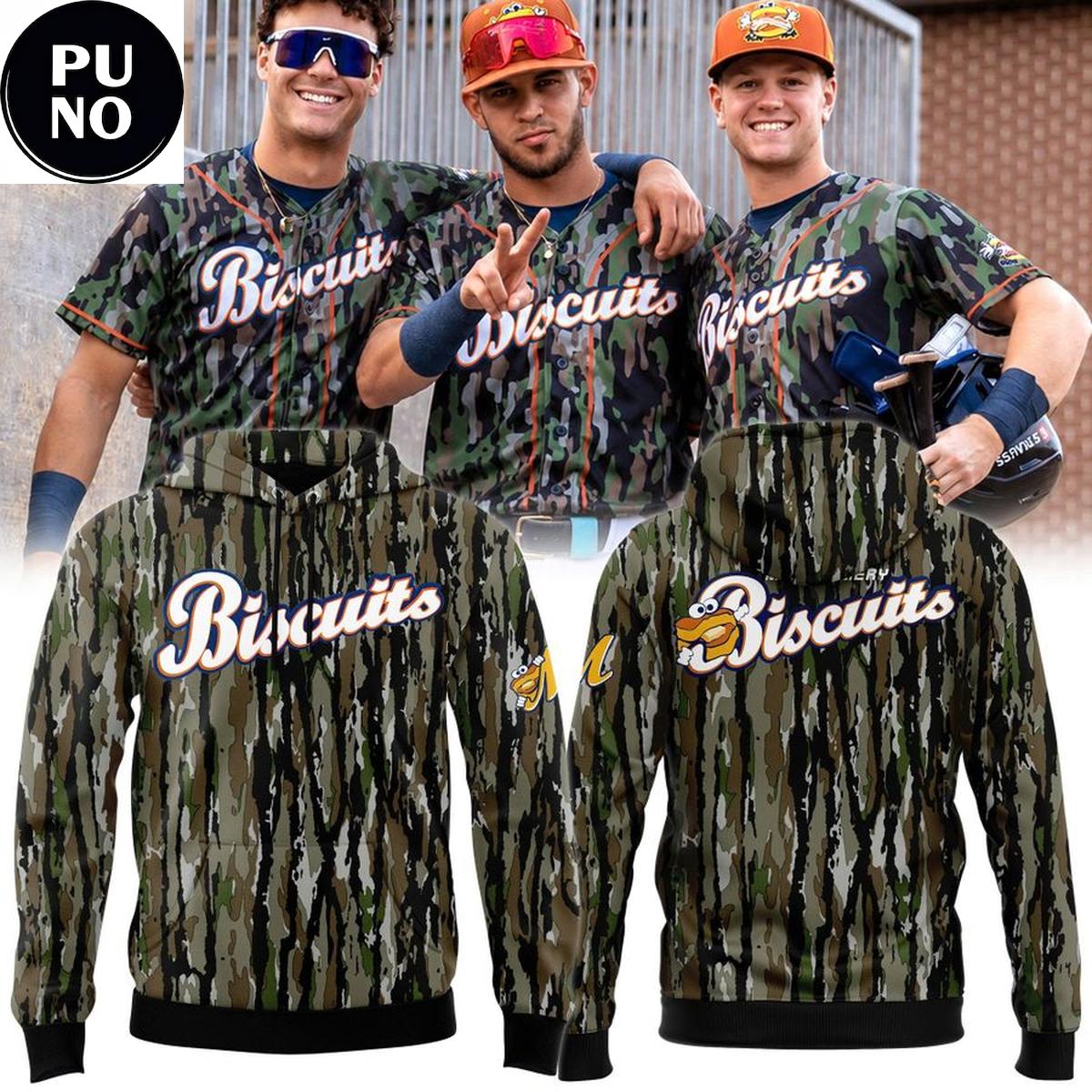 Montgomery Biscuits 2026 Camo Hoodie T-Shirt