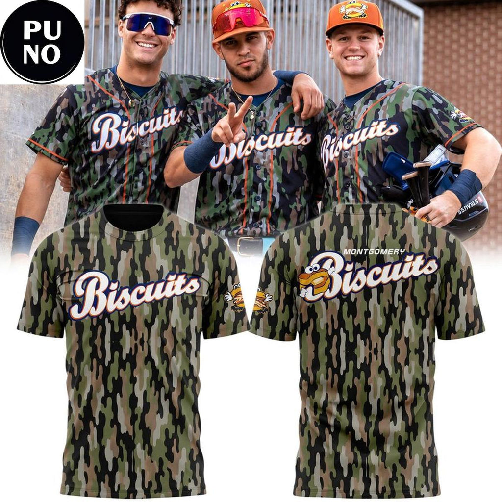 Montgomery Biscuits 2026 Camo Hoodie T-Shirt