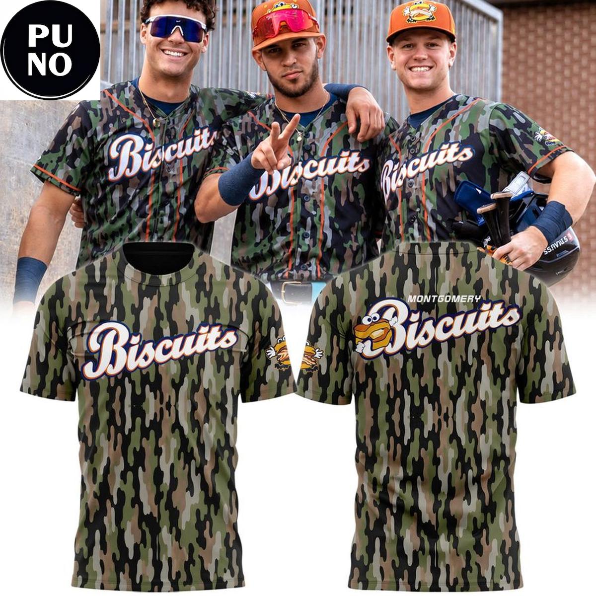 Montgomery Biscuits 2026 Camo Hoodie T-Shirt
