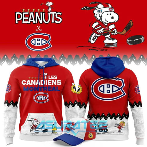Montreal Canadiens ”Peanuts Night” 2026 Snoopy Special Hoodie, Cap