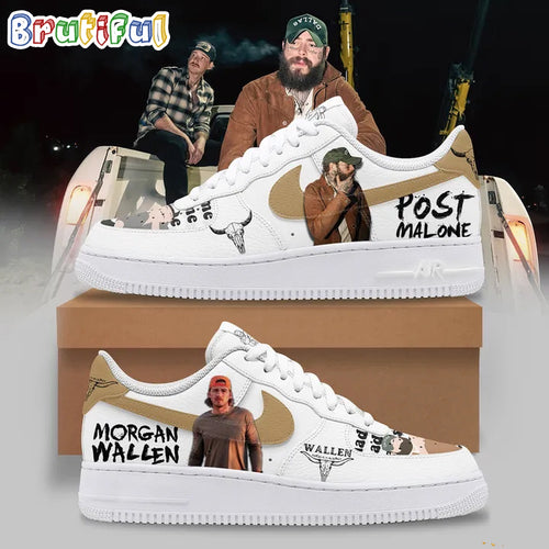 Morgan Wallen Post Malone Air Force 1 Sneaker Shoes