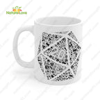 Mosaic D20 Mug DnD Dungeons and Dragons Gift